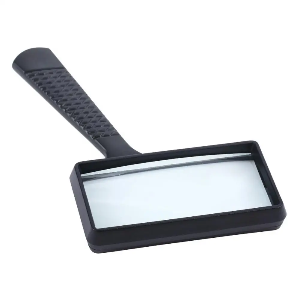 10X Handheld Square Reading Magnifier Magnifying Glass Loupe 84026 ABS+Glass Lens 10times Magnifier For Magazine Books Newspaper