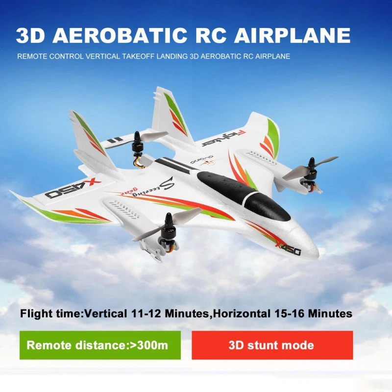 45CM 500M Remote Control Airplane Tripple Brushless 3D/6G Mode Switch Vertical Horizontal Dual Mode Flight RC Airplane Plane Toy