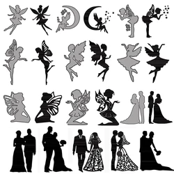 Bridegroom Bride Little Fairy Elves Silhouettes Cutting Dies For DIY Scrarpbooking Wedding Paper Card Craft Making 2021 New