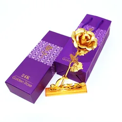 YO CHO Artificial Flower 24K Foil Rose Galaxy Box Birthday Valentine Gold Plated Mother's Day Christmas Creative Gift