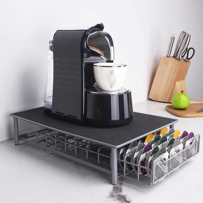 Stainless Steel Metal Holder Iron Dolce Gusto Tassimo Coffee Capsules Organizer Coffee Pod Holder Storage Drawer Capsual Rack