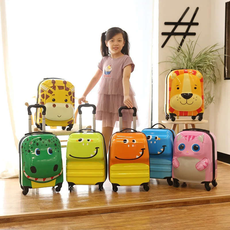 LeTrend-3D Cartoon Malas sobre Rodas para Crianças, Dinosaur Rolling Bagagem Set, Spinner Trolley, Crianças Travel Bag, Student Cabin Trunk