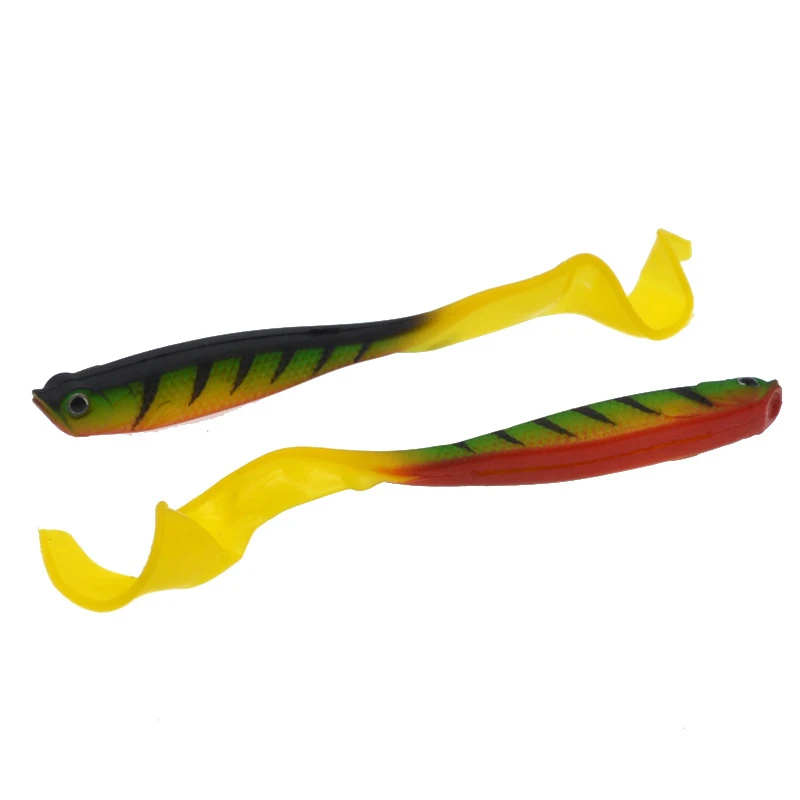 2pcs Fish Soft Bait Belly Open Hollow Fishing Lure 12.5cm/5.5g Leopard Artificial Lures Freshwater Seawater Pesca