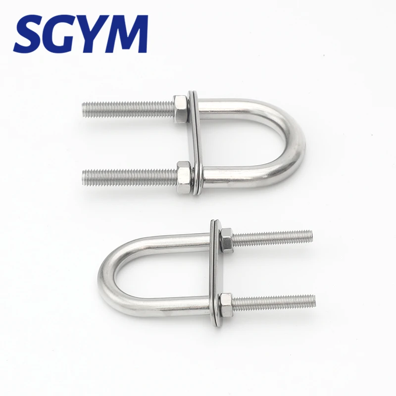 1 sztuk M4 M5 M6 M8 M10 M12 ze stali nierdzewnej 304 Marine Rigging Bow/Stern Eye u-bolt na sprzęt do łodzi części łodzi srebrny — zdjęcie 3