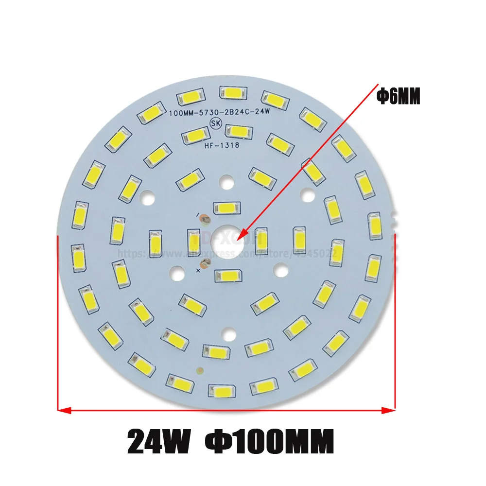 Imagem -02 - Smd Led Light Board com Painel de Lâmpada Brilho 3w 5w 7w 9w 12w 15w 18w 21w 25w 24w 100 mm Pcb