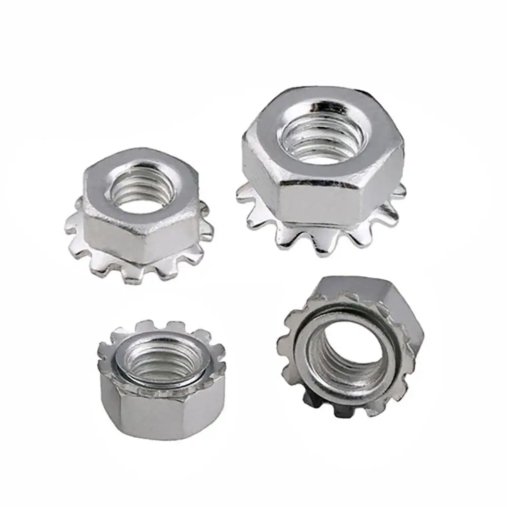 M3 M4 M5 M6 M8 K Nuts 304 Stainless Steel K-type Multi-Gear Hex Nuts External Toothed Polydentate Lock Nut