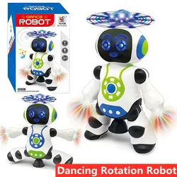 Elektronische Raum Tanzen Roboter Schillernde Musik Roboter Flash-LED-Licht Elektrische Rotation Walking Roboter Spielzeug Spielzeug Für Jungen Kinder Geschenk