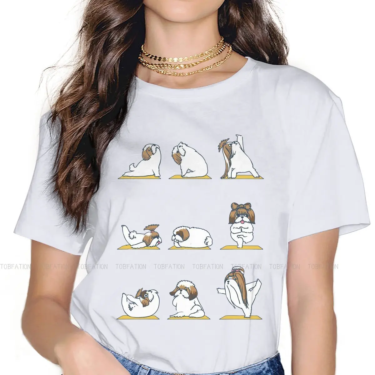 

Yoga Other Women T Shirt Shih Tzu Female Tops 5XL Graphic Funny Tees Ladies Oversized Tshirt