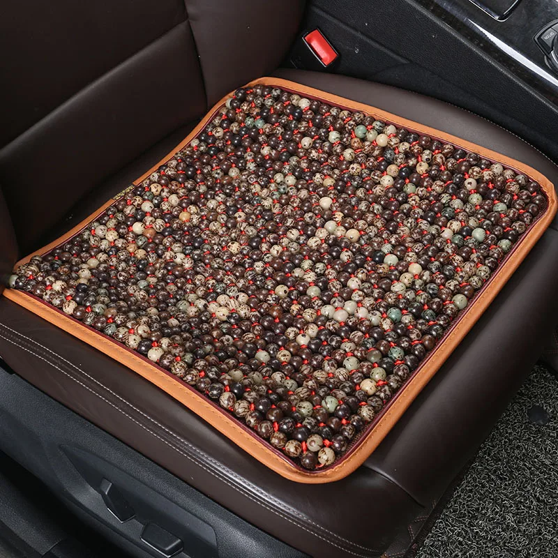 Universal Summer Natural Wood Beads Car Seat Cover Cushion Auto Interior Styling Accessories 45cm x 45cm Brown