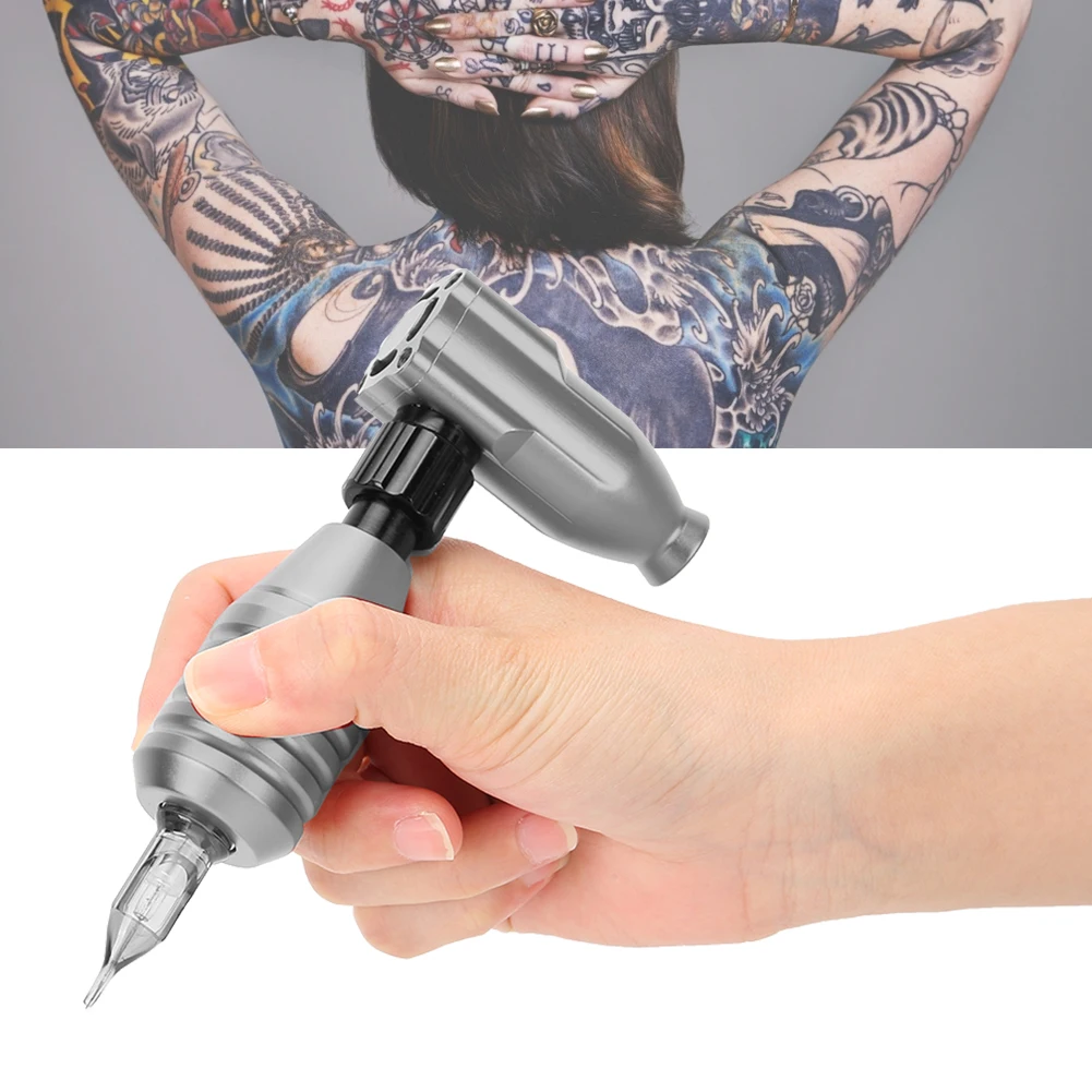 1 Set Rotary Wire Cutting Tattoo Machine Gray Strong Motor Tools Liner Shader Tattoos Machines DC Interface  Accesories Supplies