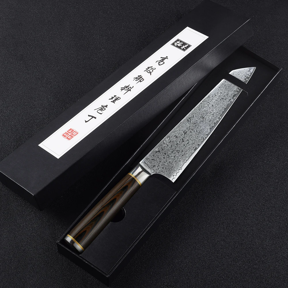 TURWHO 8 inch Chef Knife Gyuto High Carbon Damascus Steel Japanese Kitchen Knives Sharp Stainless Steel Cooking Knife G10 Handle