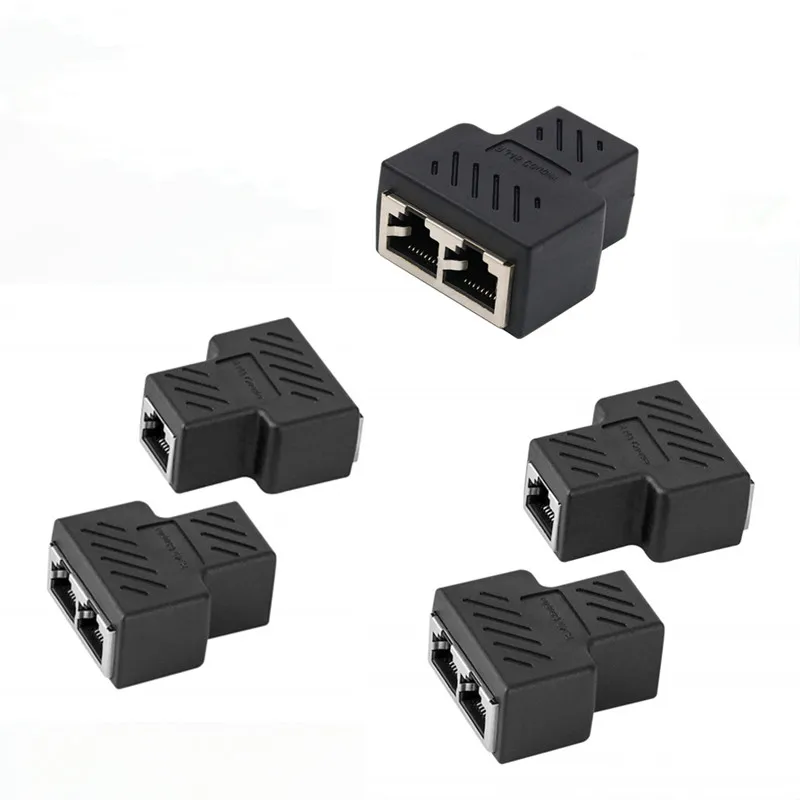 Złącze RJ45 Splitter złącze Inline 1 do 2 Splitter Cat7 Cat6 Cat5e kabel Ethernet Adapter Extender