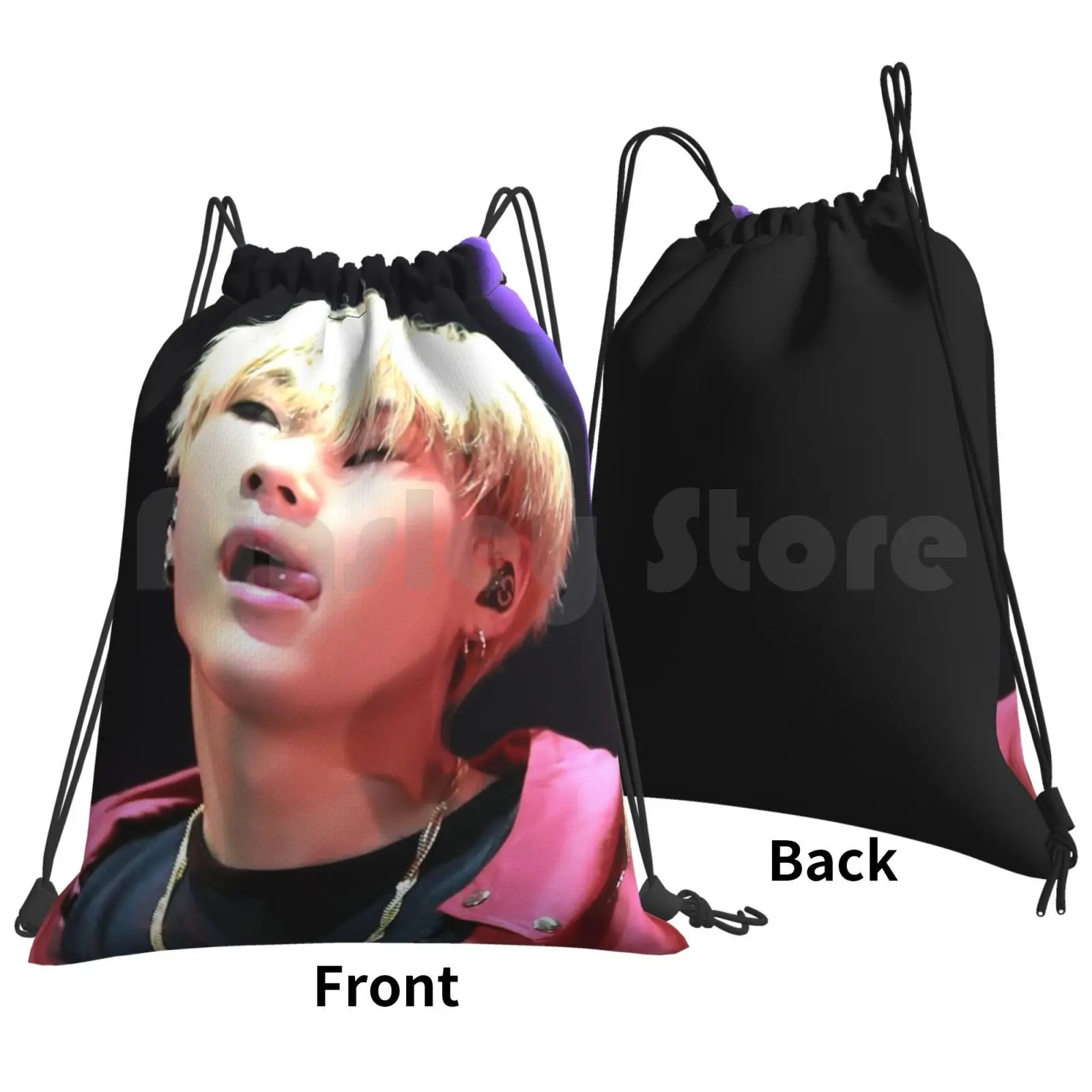 Suga V12 Backpack Drawstring Bags Gym Bag Waterproof Agust D Boys Kpop Music Yoongi Min Begin Group Band Agustd Suga