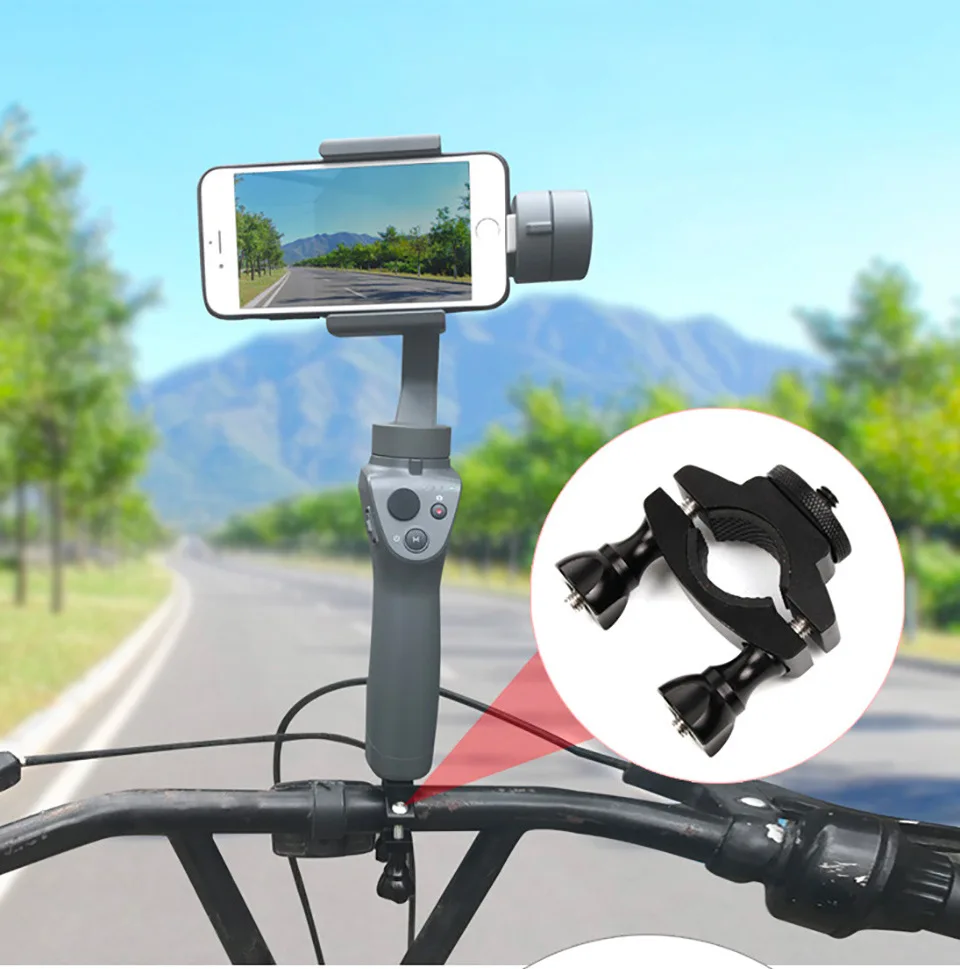 Hdrig bicicleta guiador montar tubo clipe titular haste braçadeira com 1/4 "-20 parafuso de montagem para gopro hero 8 7 6 5 4 yi 4k dji osmo