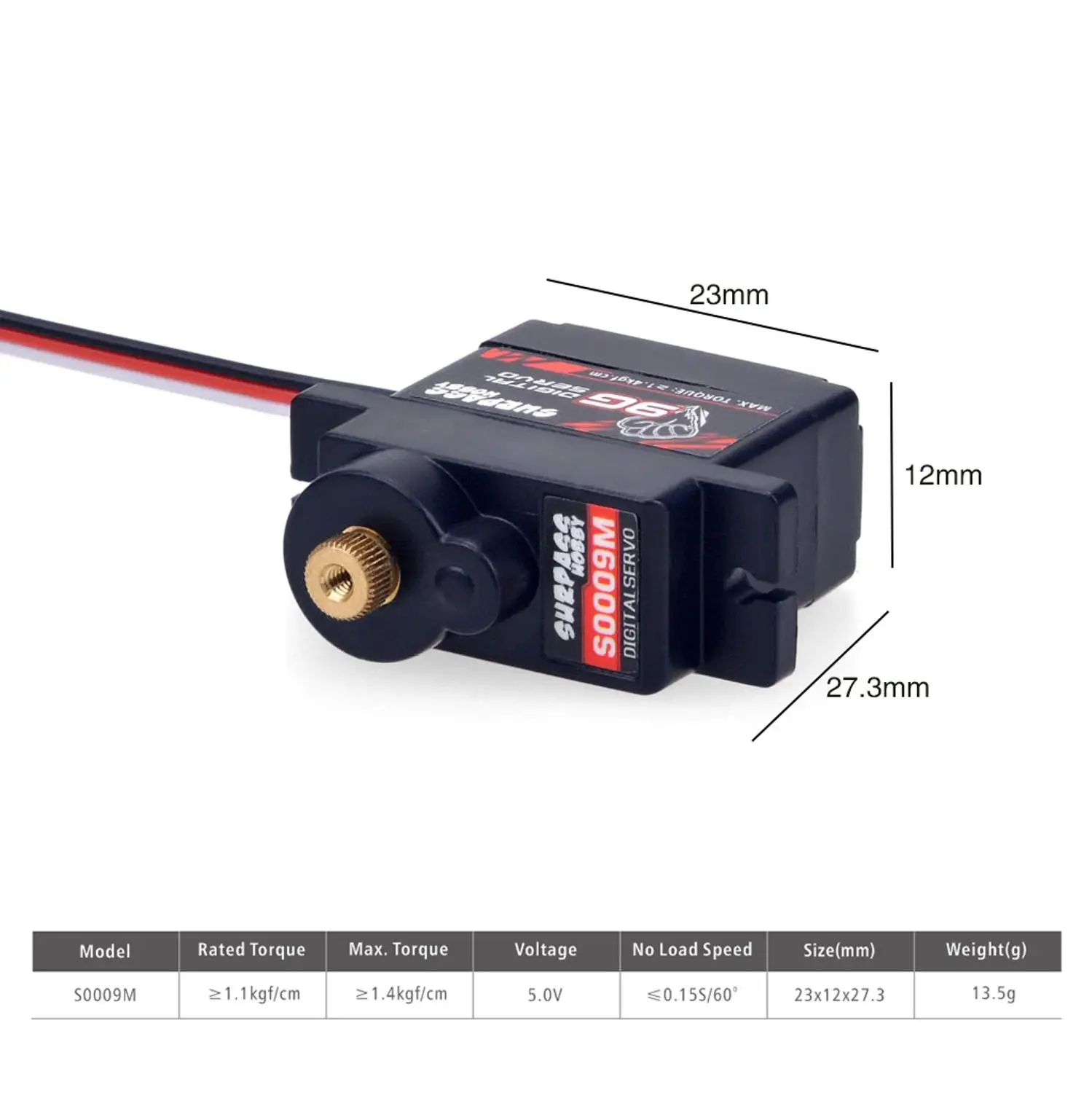 Surpass hobby-servomotor digital de metal para drone, avião robô, barco e carro, 1.9kg, 9g