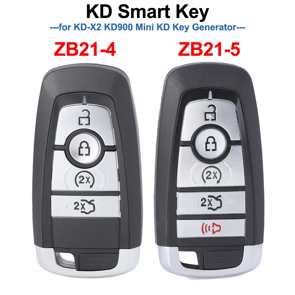 

KEYDIY ZB21-4 ZB21-5 KD Smart Remote Key Universal KD Auto Car Key for KD-X2 Key Generator, Fits More than 2000 Models