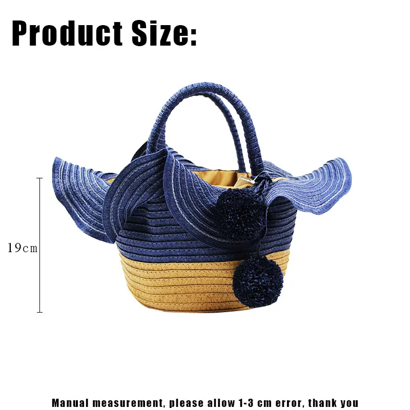 YoReAi Summer Handmade Bags Woven Basket Trend 2022 Bohemia Women\'s Ruffle Handbag Straw Bag Vacation Beach Totes Lady Handbags