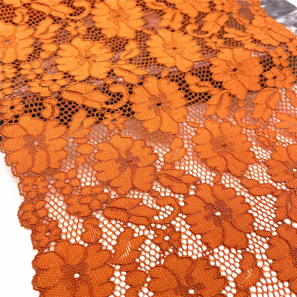 3y/Lot Width 17cm Orange Elastic Stretch Lace Trim DIY Craft Sewing Supplies Skirt Hem Decoration Accessory Dolls Bjd Underware