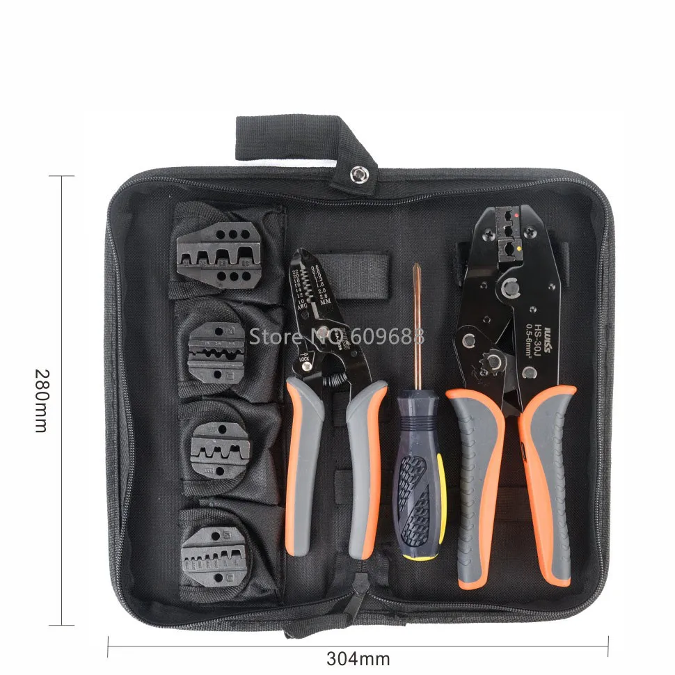 

IWISS Crimping Tool Kits with Wire Stripper and Cable Cutters Suitable for Non-Insulated & Insulated Cable End-Sleeves Terminals