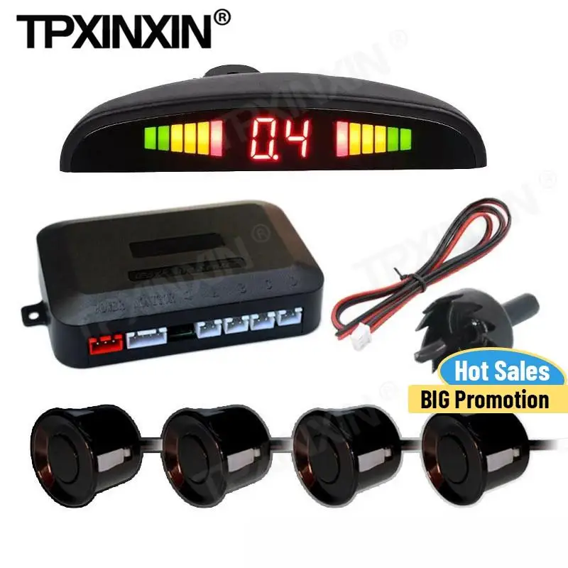 4 Crescent Detection Display Reversing Radar LED Digital Buzzer Integrated Parking Radar