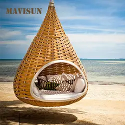 Outdoor Bird's Nest Big Hammock Rattan Weaving Bed Rocking Chair Adult Balcony Double Hanging Chair Leisure Hanging Basket