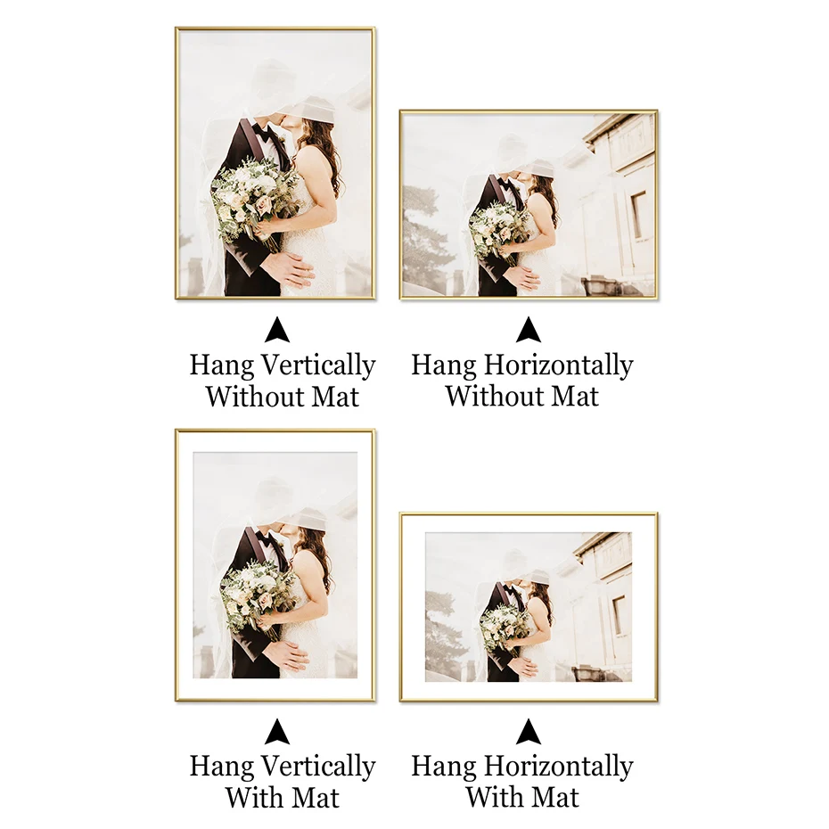 Black White Gold Pictures Frames 21x30 30x40 40x50 15x20cm Aluminum Photo Frames Poster Canvas Wall Frame Living Room Decoration
