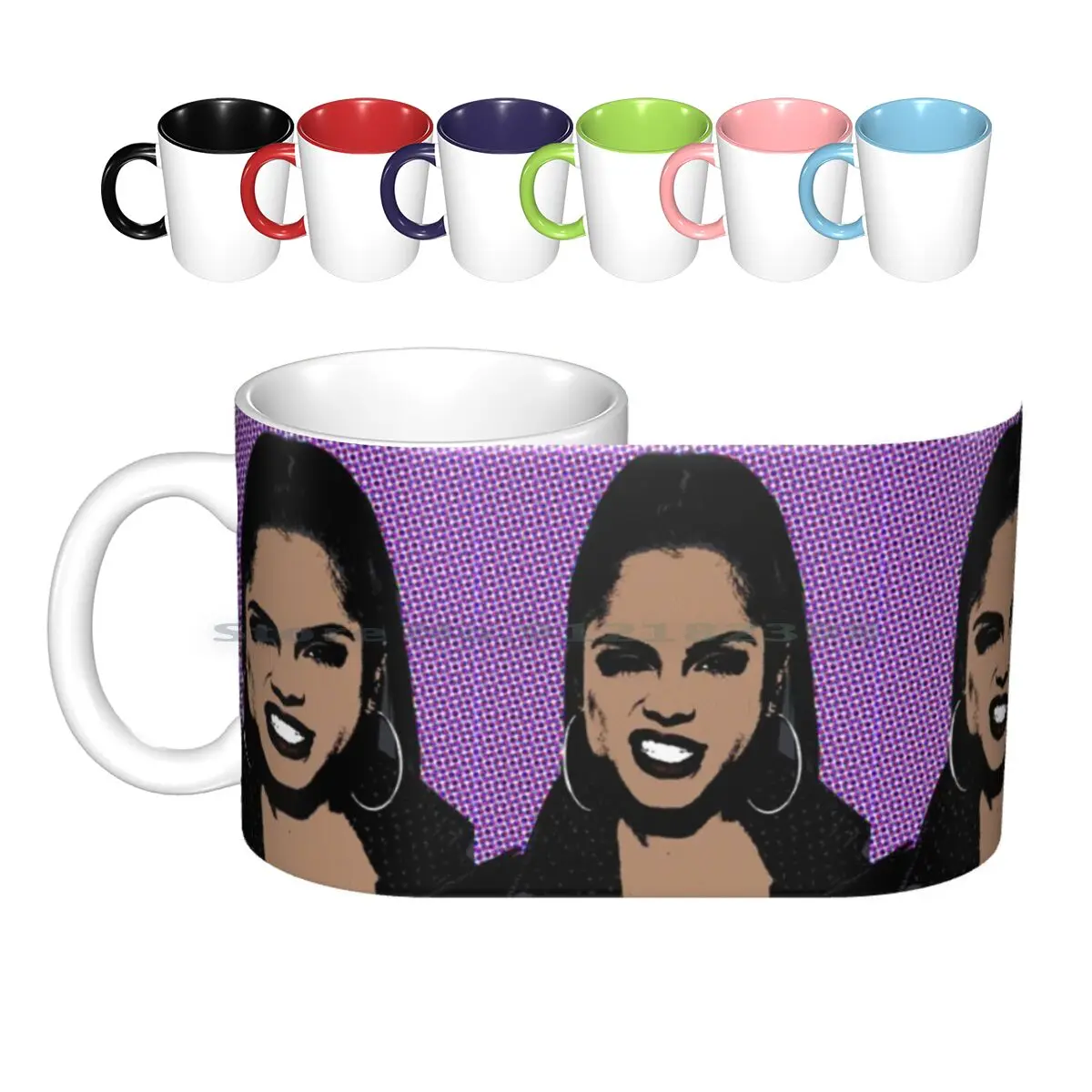 Natti Natasha Style Pop Art Ceramic Mugs Coffee Cups Milk Tea Mug Natti Natasha Pop Art Rnb Pop Hip Hop Rap Alternative Music