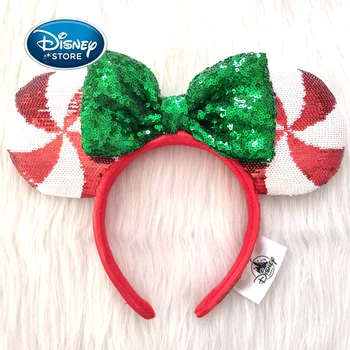 Disney Weihnachten Candy Mickey Maus Stirnband Disneyland Minnie Ohren Pailletten Headwear Kinder Junge Mädchen Spielzeug Party Dekoration Geschenk