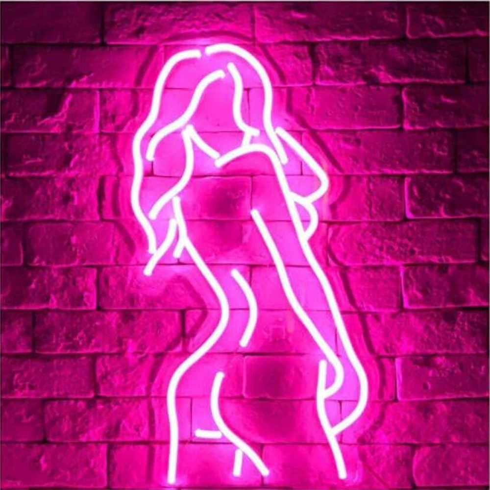 

Sexy Lady Back Nude Naked Girl Neon Light Sign Handmade Real Glass Tube Home Bedroom Display Lamp Wall Decor Gift 10"X19"