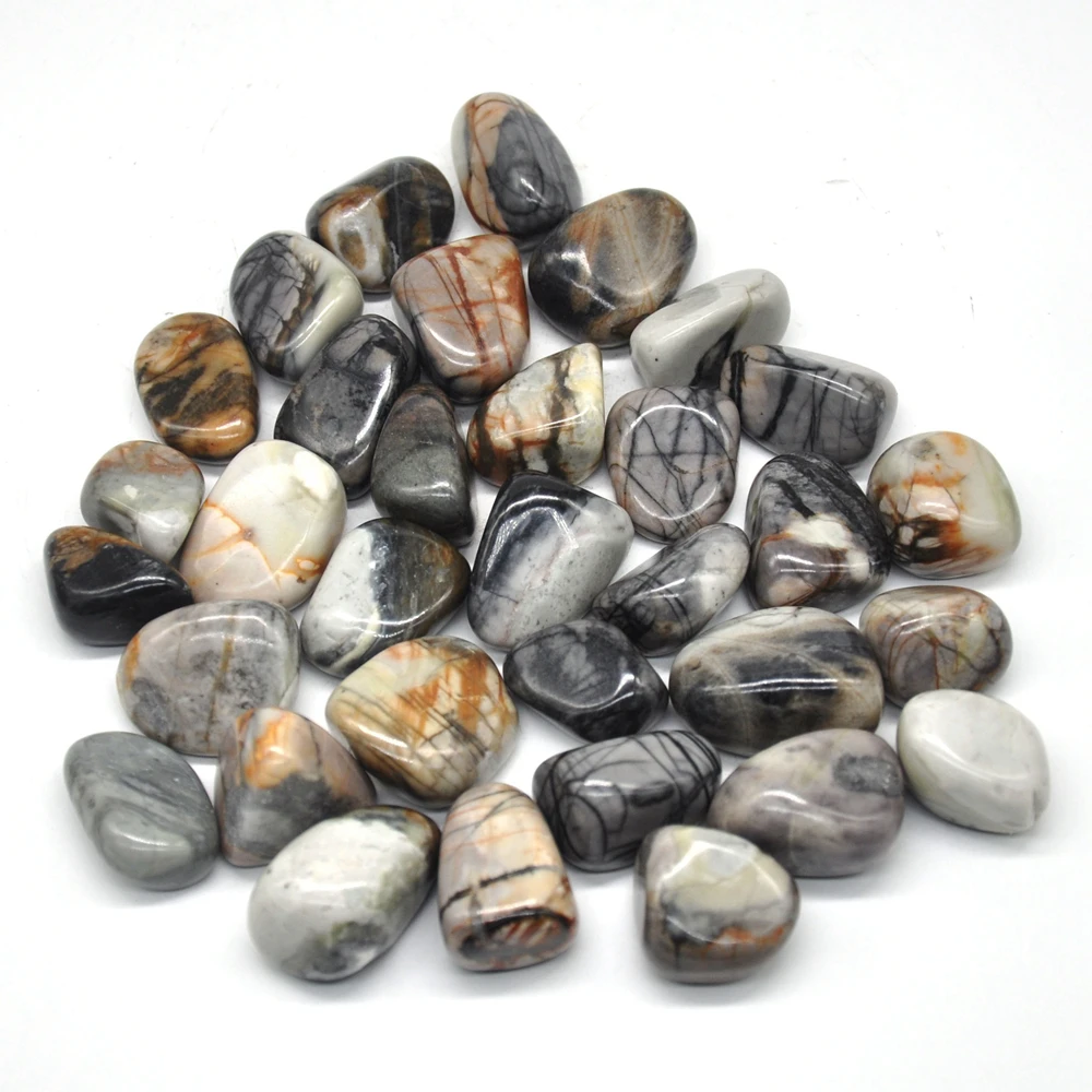 100g Natural Picasso Jasper Tumbled Stones Bulk Healing Crystals Reiki Polished Gemstones Gem Raw Aquarium Decoration Minerals