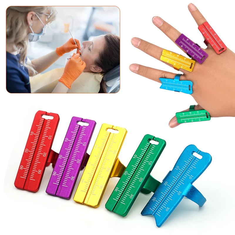 

1pc Dental Ruler Aluminium Alloy Instrument Root Canal Measuring Tool for Endodontic Dentist Tools Colorful Dentistry Ring Ruler