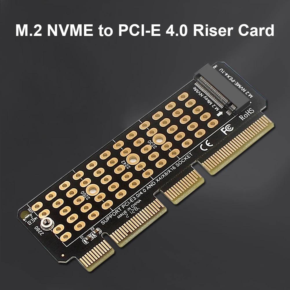 SSD M.2 NVME zu PCI-E 4,0 X4 Riser Karte PCIE X4 X8 X16 Unterstützung M Schlüssel Adapter 32GbpsExtender Für BTC ETH Bergbau Volle Geschwindigkeit