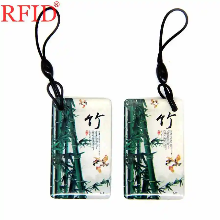 UID S50 1K 13.56Mhz Bamboo Pattern Keyfob Key Fobs Changeable Rewritable Block 0 Card RFID NFC Badge Keychain Token Tag 1pcs