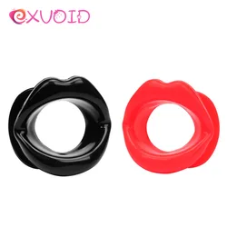 EXVOID Silicone Lips Shape O Ring Dilator Adult Games Open Mouth Gag BDSM Bondage Oral Fixation Sex Toys for Couples Mouth Plug