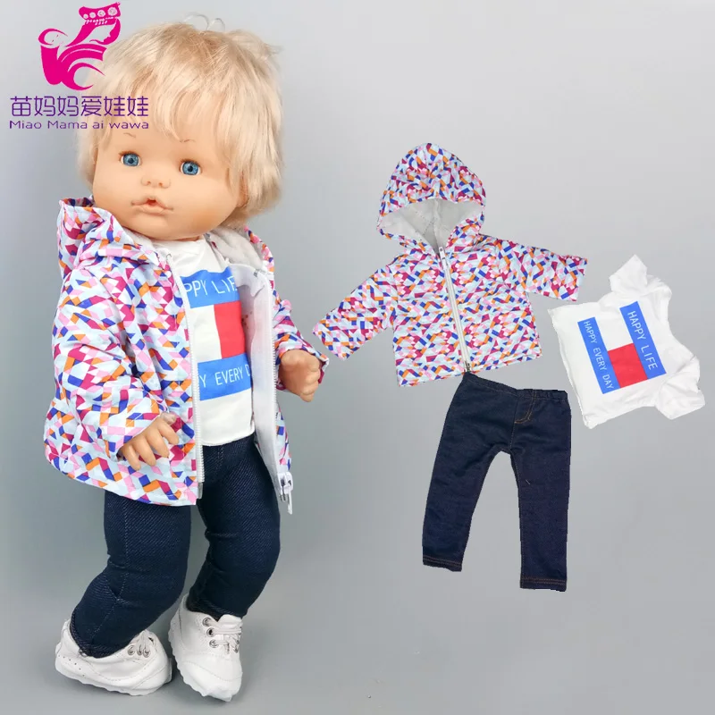 16 Inch Nenuco Búp Bê Áo Thun Quần Jean Ngắn Cho 40Cm Ropa Y Sử Hermanita 38Cm Bé Búp Bê Thời Trang Mùa Hè quần Áo Thường