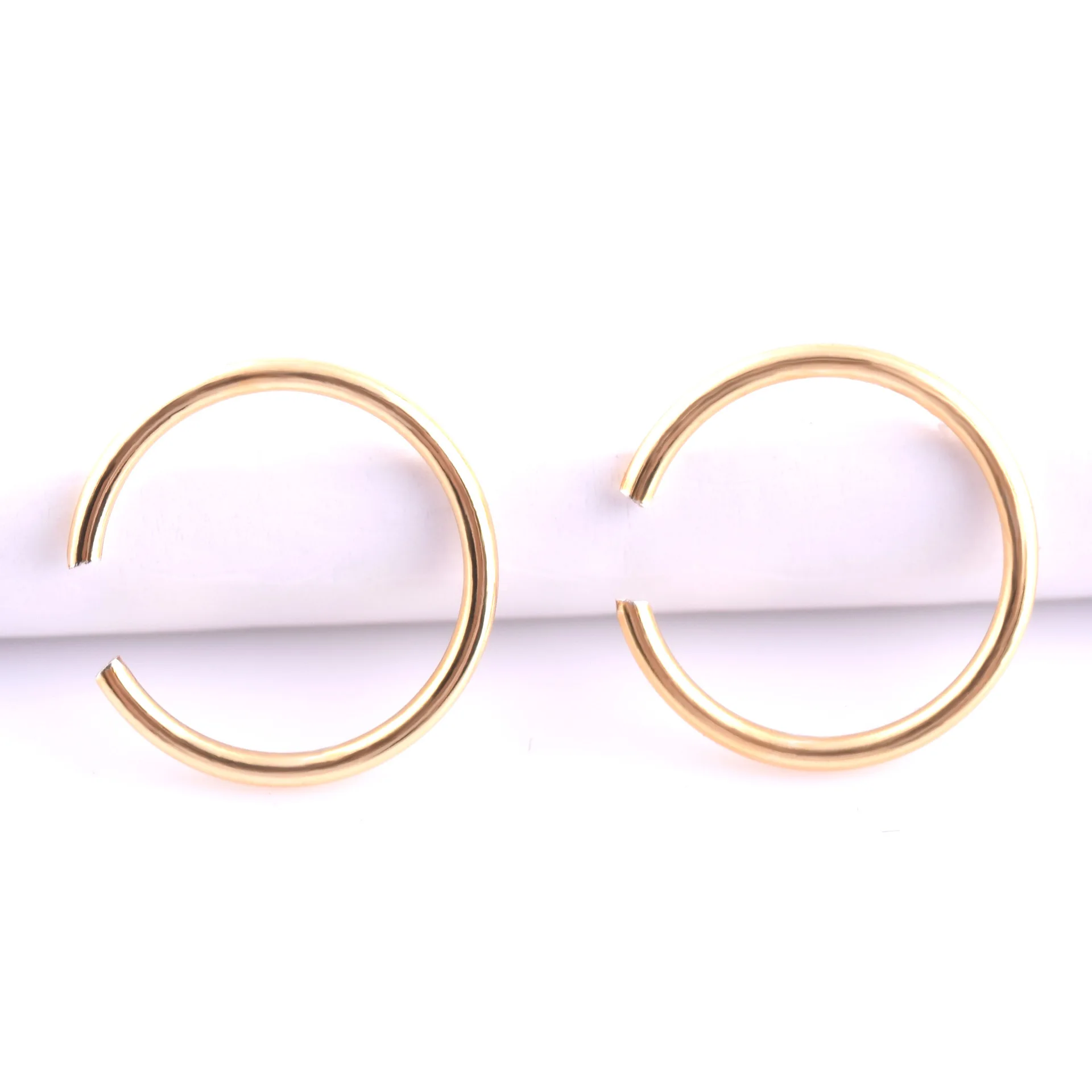 9pcs/set Stainless Steel Black Gold Silver Color Tiny Nostril Segment Nose Rings Hoop Piercings Clip On Helix Rings Body Jewelry