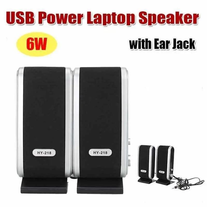 2 Pcs Computer Speakers USB Power 3.5mm With Ear Jack Laptop Stereo Sound Wired Speakers Pc Speakers for Desktop Computer