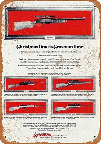 Crosman Air Rifles Retro Wall Sign 12x16 Inch Tin Decor