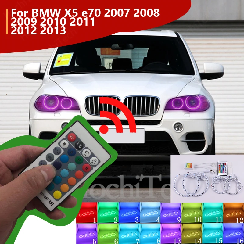 

RF remote Multi-Color Ultra bright RGB LED Angel Eyes DRL For BMW X5 e70 2007 2008 2009 2010 2011 2012 2013