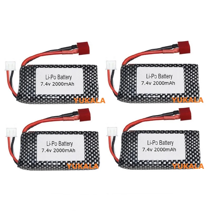 1-5PCS 7.4V 2000mah Lipo Battery/charger For XINLEHONG 9125 901/901A 903/903A 905/905A RC Car Spare Parts XLH 7.4V 1600mah