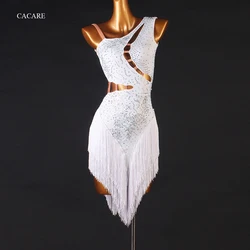 CACARE Sexy Latin Dance Dress Women Latina Salsa Latin Competition Dresses Fringe CHEAP D0850