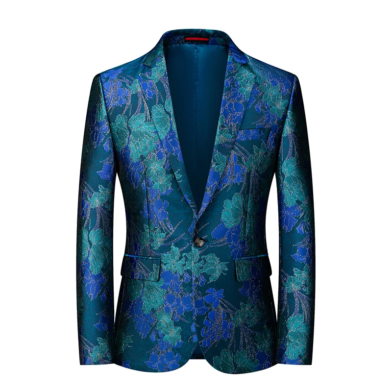 

Men Casual Blazers Fashion Slim Fit Party Prom Business Banquet Stage Costume Singer Host Dancer Suit Jacket Nightclub Ball Bar