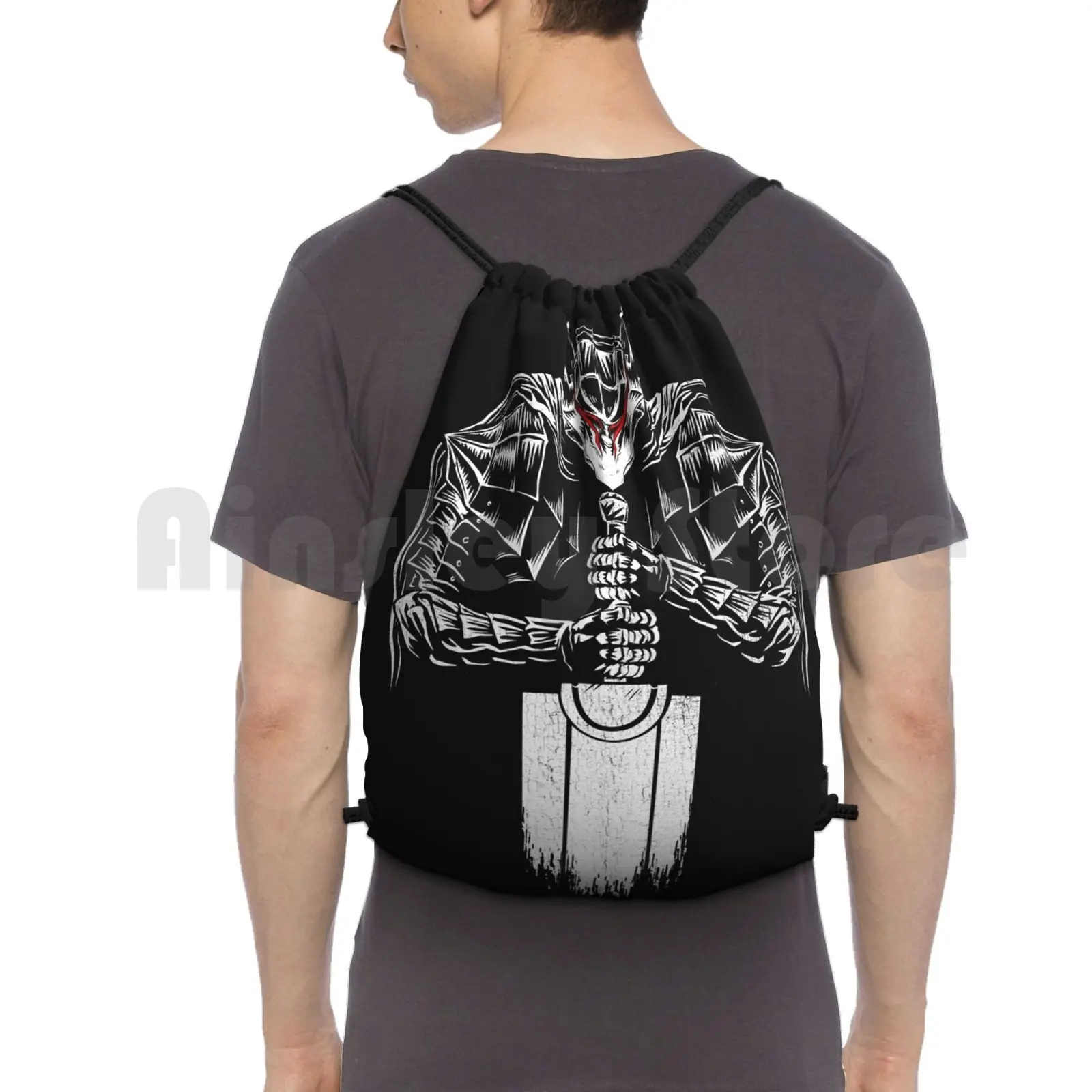 Black Swordsman Backpack Drawstring Bags Gym Bag Waterproof Berserk Guts Berserk Berserk Manga Berserk Guts Manga Guts