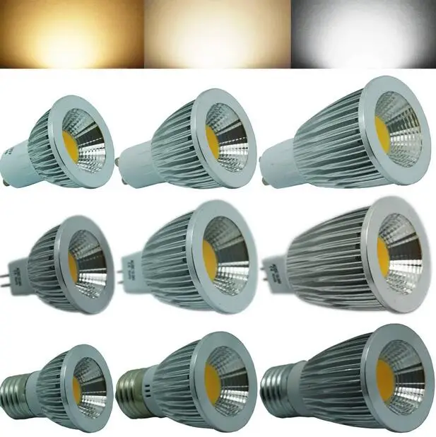 

High power E27 E14 GU5.3 MR16 GU10 LED COB Spotlight Dimmable 9w 12w 15w Spot Light Bulb DC12V or AC85-265V