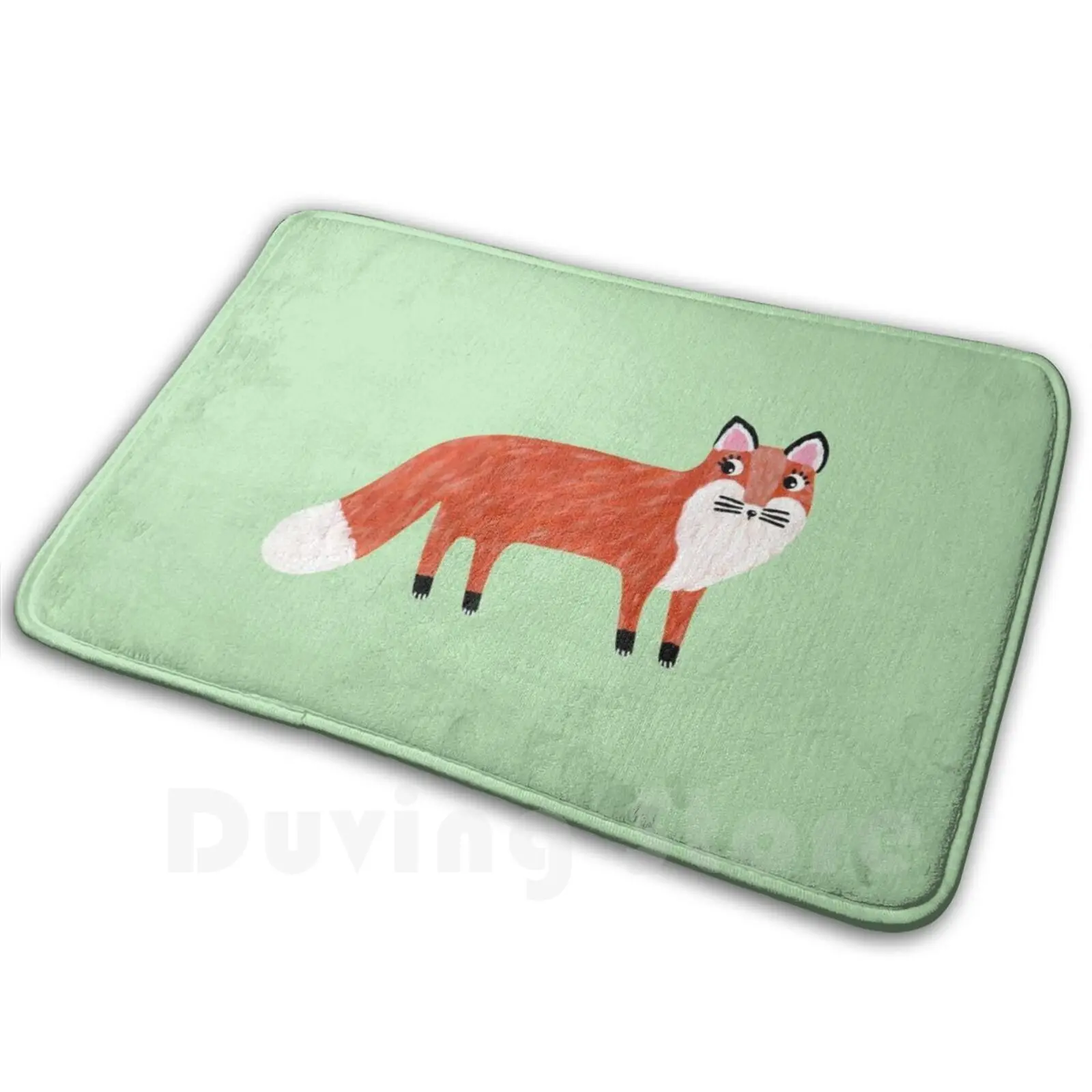 Red Fox Carpet Mat Rug Cushion Soft Non-Slip Fox Painted Red Fox Fox Foxes Fox Home Foxy Fox Illustration Cunning Fox Sly