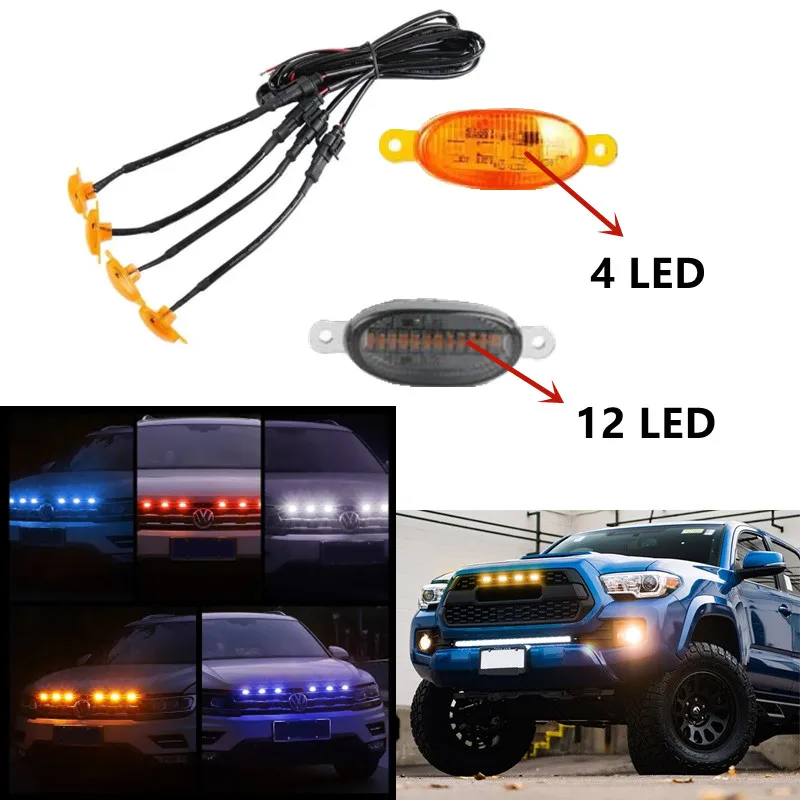 

1 Set 6000K White/amber 12v Front Grille Lighting For car 2016-2020 Toyota Tacoma w/TRD Pro Grill ONLY Front Grille Lighting DRL