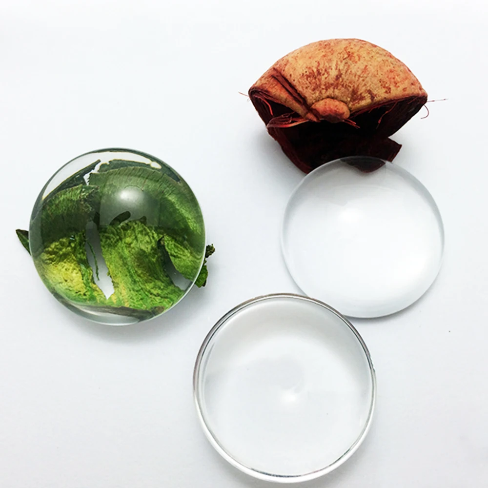 

20pcs-50pcs 50mm 60mm Clear Glass Round Cabochon Transparent Dome For DIY Jewelry Photo Pendants Making