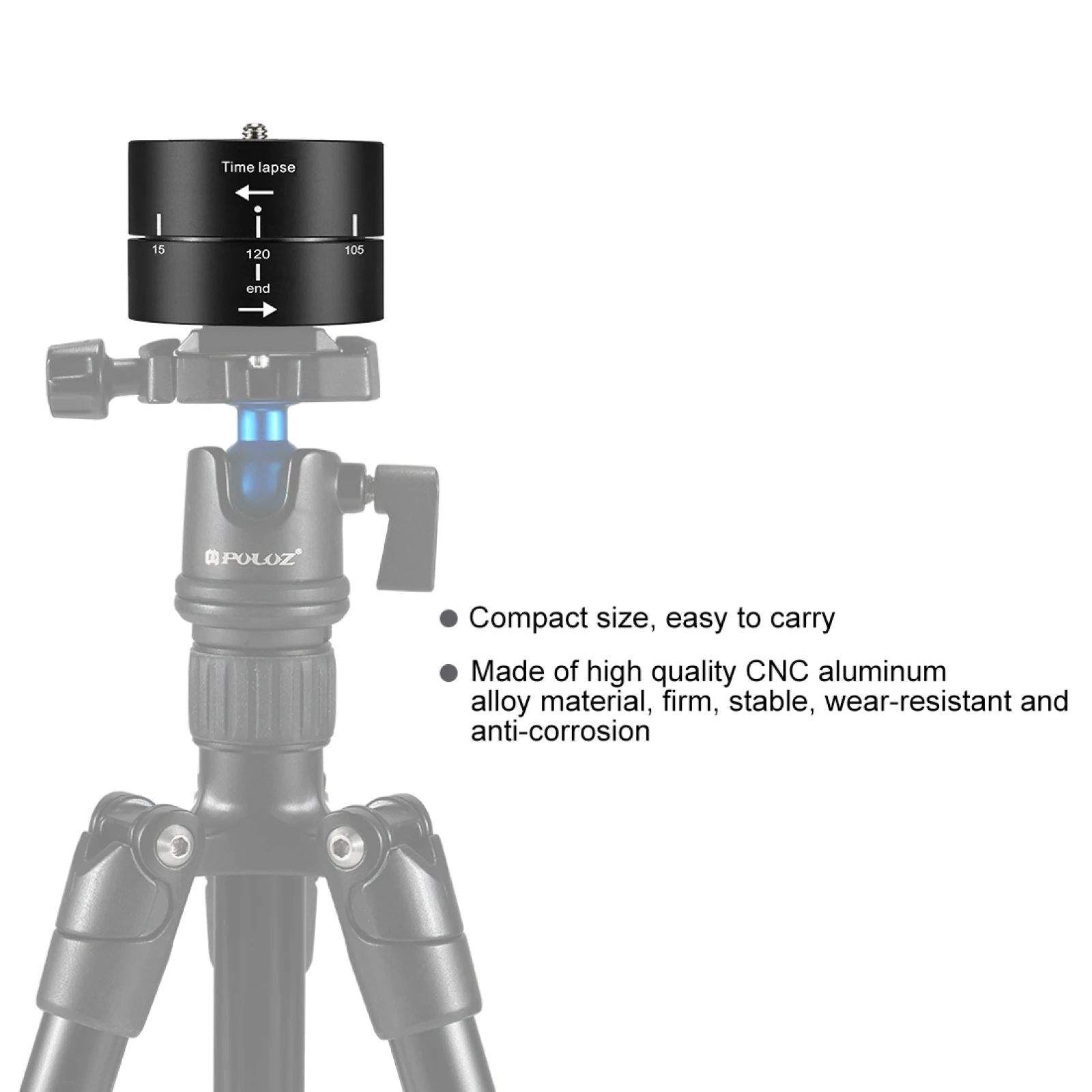 PULUZ Camera Time Lapse 360 Degrees Panning Rotation 120 Minutes Smartphones Stabilizer TimeLapse for GoPro DSLR Camera & Phones