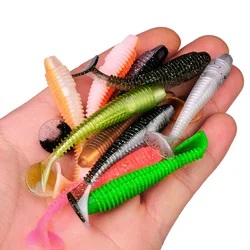 10pcs/Lot Soft Lures Silicone Bait 6-7.5cm 2-3.2g Goods For Fishing Sea Fishing PVA Swimbait Wobblers Artificial Tackle