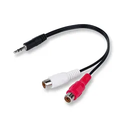 3.5 Jack męski do 2RCA 2AV kable Adapter Audio Stereo konwerter kabla żeńskiego Splitter kabel Adapter słuchawek do TV DVD VCD